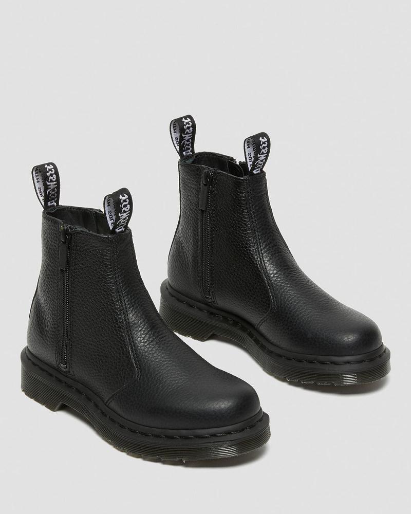 Women's Dr Martens 2976 Leather Zipper Ankle Boots Black | AU 27SGL